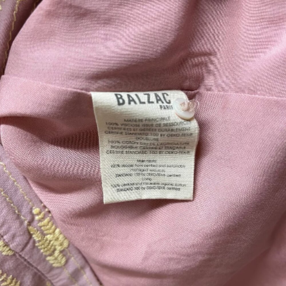 Like New* Balzac Paris Sally skirt with pink and yellow embroidery | size 40 - Picture 7 of 13